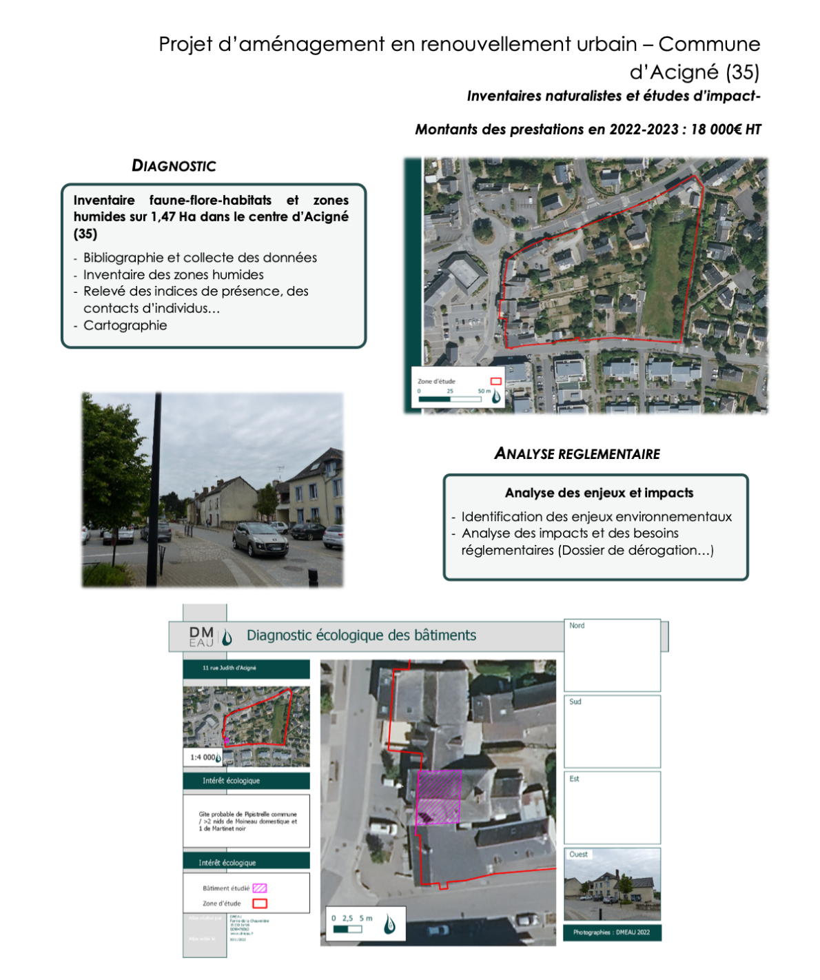 Projet d'aménagement en renouvellement urbain - commune d'Acigné (35)
